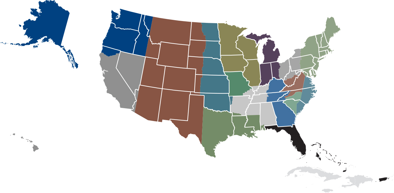 Map of Presbyteries